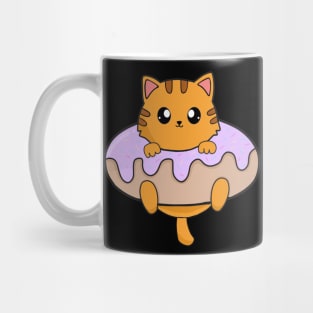 Kawaii Orange Cat inside Donut Mug